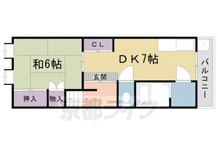 太秦堀ヶ内マンション【2F号室】の間取り