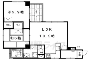 オークリッチ松原【401号室】の間取り