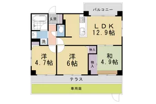 リソシエ宝ヶ池【101号室】の間取り