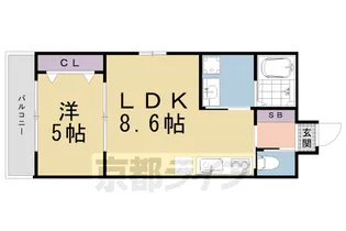 LEI梅小路【302号室】の間取り