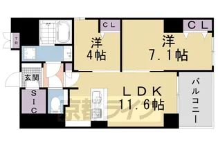 LiveCasa堀川今出川【2階】の間取り