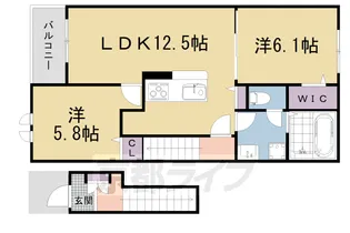 シモン宝ヶ池【2階】の間取り