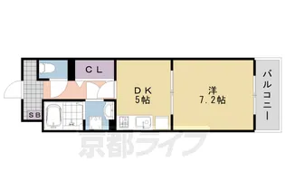 京都府京都市西京区樫原盆山【マンション】の間取り
