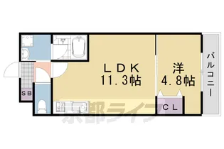 「カーサ・フェリーチェ桂」【5階】の間取り