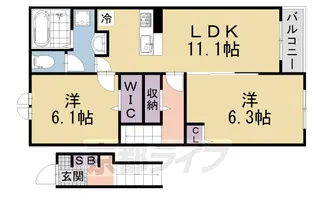 ローレル Ⅲ【202号室】の間取り
