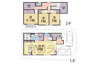 京都府京都市伏見区深草大亀谷六躰町【一戸建】の間取り