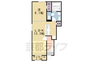トムズガーデン園部 Ⅱ【1階】の間取り