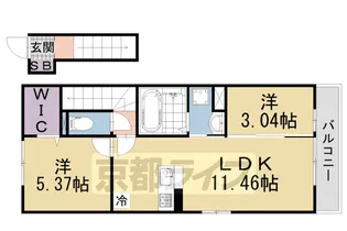 LE CHERIEN【208号室】の間取り
