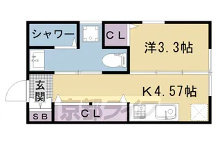 グレース京都二条【1階】の間取り