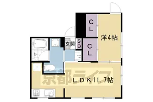 グレース京都二条【3階】の間取り