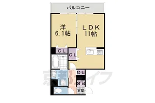 クレリア A棟B棟【B202号室】の間取り