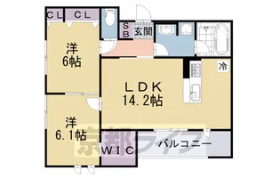 クレリア A棟B棟【B301号室】の間取り