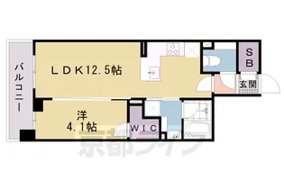 ユニハイム京都七条通り【6階】の間取り