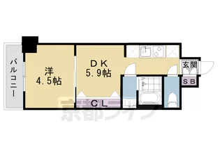 エステムコート京都梅小路公園【4階】の間取り