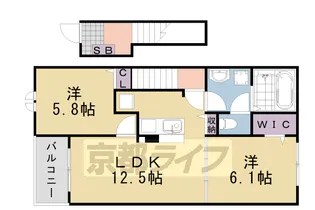 ジェルメ園部Ⅲ【204号室】の間取り