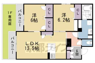 ロサリト コート【202号室】の間取り