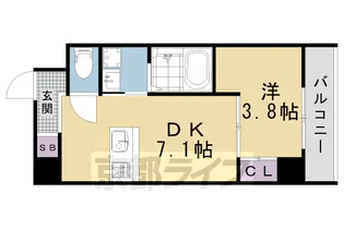 ウインズコート京都西陣【201号室】の間取り