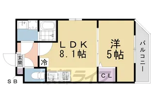 クレアーレ伏見北【305号室】の間取り