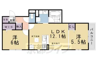 京都府京都市西京区桂上野西町【アパート】の間取り