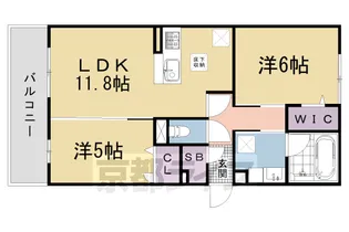 2LDKの間取り画像