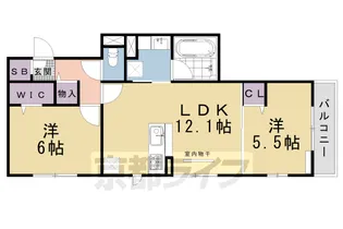 2LDKの間取り画像