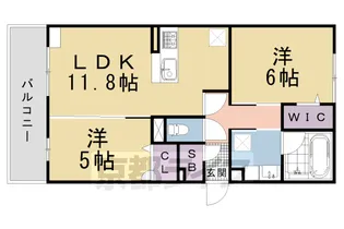 2LDKの間取り画像