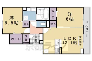 リヴェール京都桂【2階】の間取り