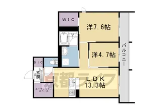 京都府京都市下京区中堂寺庄ノ内町【アパート】の間取り