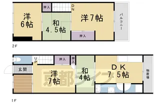 京都府京都市南区西九条豊田町【一戸建】の間取り
