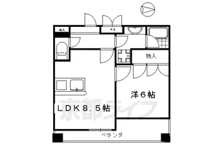 サンシティ四条西洞院【9階】の間取り