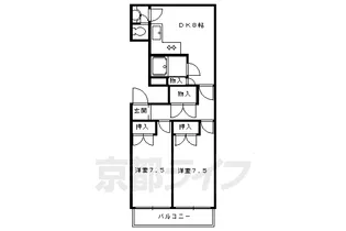 船岡山ハイツ【201号室】の間取り