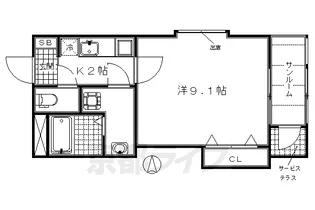 京都府京都市下京区艮町【マンション】の間取り