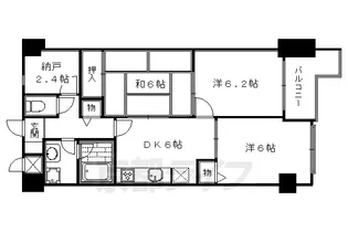 ライオンズマンション二条城東【1005号室】の間取り
