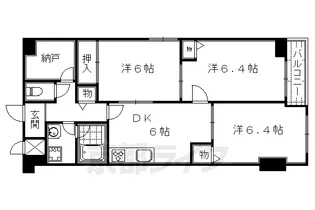 ライオンズマンション二条城東【806号室】の間取り
