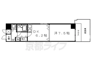 ライオンズマンション二条城東【102号室】の間取り