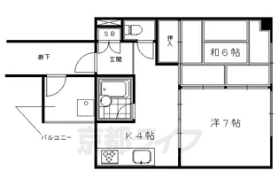 コーポ西川【4-A号室】の間取り