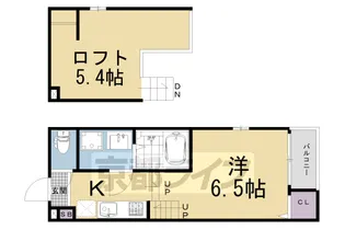 ハーモニーテラス伏見稲荷【2階】の間取り
