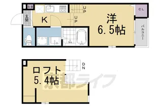 ハーモニーテラス伏見稲荷【1階】の間取り