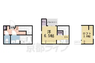 ハーモニーテラス伏見稲荷【1階】の間取り