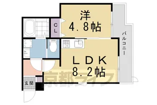 京都府京都市北区等持院南町【アパート】の間取り