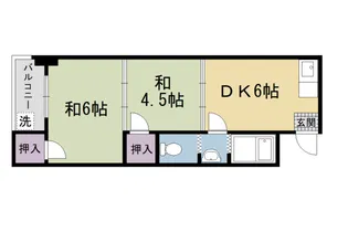 洛西マンション【407号室】の間取り