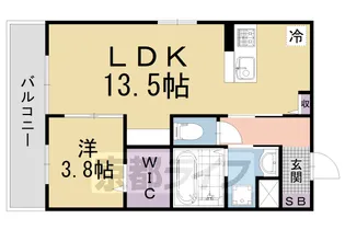 京都府京都市山科区西野野色町【アパート】の間取り