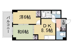 メロディハイム松原【5階】の間取り
