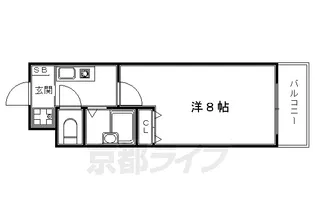 ラグーナ宝ヶ池【105号室】の間取り