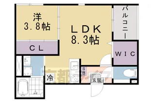 ハーモニーテラス勧修寺平田町Ⅱ【2階】の間取り