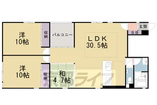 パーシモン御所南【202号室】の間取り