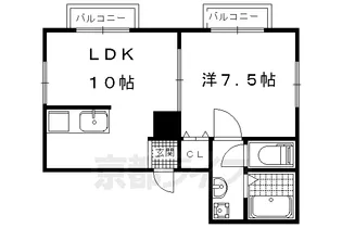シャトレ室町【202号室】の間取り