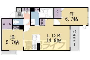 シャーメゾン池ノ内【2階】の間取り