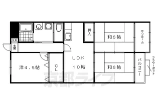 カストルム洛北【709号室】の間取り