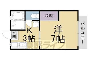 京都府京都市右京区嵯峨中又町【アパート】の間取り